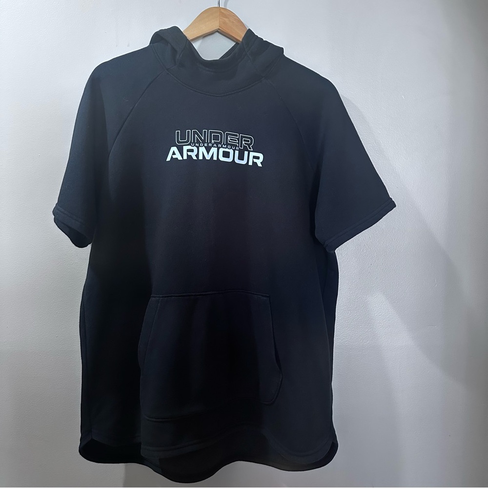 Under Armour Black Short-Sleeve Hoodie Sweatshirt XL